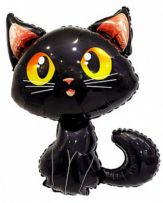 Шар фигура Черный кот 90х83см