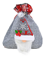 Мешочек для подарков Санта (серый)