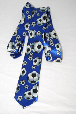 Краватка футбольний м'яч синя