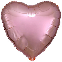 Воздушные шарики|Шары фольгированные|Сердца|Шар фольга 18" Сердце Розовое золото