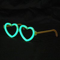 Светящиеся очки сердечки (зеленые)