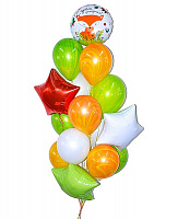 Воздушные шарики|Композиции и букеты из шаров|Букет шаров Лисичка 16 шт. ГЕЛИЙ