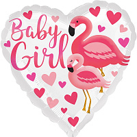 День Рождения|Фламинго|Шар фольга 18" Фламинго Baby girl