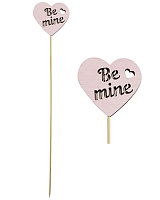 Топпер серце дерево рожеве Be mine 5,5 см