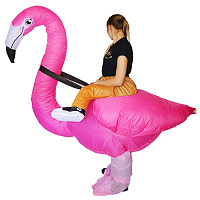 Надувной костюм Всадник на фламинго