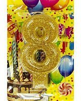 Свеча цифра 8 (Золото)