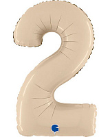 Шар цифра 2 фольга 90см Slim (мат пудровая) Шар цифра 2 фольга 90см Slim (мат пудровая)