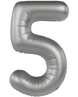 Шар цифра 5 фольга 90см Slim (стальная) Шар цифра 5 фольга 90см Slim (стальная)