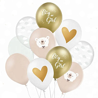 Набор шаров Boy or Girl нежно-золотой (10 шт)