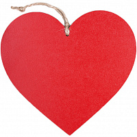 Сердце подвесное красное 16 см (дерево)