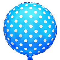 Тематичні вечірки|Вечеринка Pin-up Party |Декорації|Куля фольгована 18" Горошок блакитна