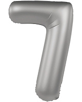 Шар цифра 7 фольга 90см Slim (стальная) Шар цифра 7 фольга 90см Slim (стальная)