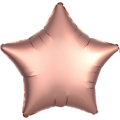 Куля фольгована 19" зірка сатин рожеве золото