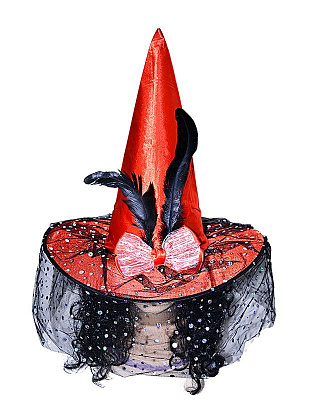 Шляпа Ведьмы с бантом (красная)
