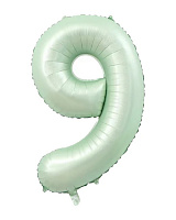 Шар цифра 9 фольга 66 см (оливковая)