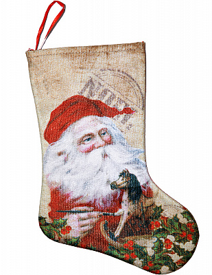 Шкарпетка Дід Мороз (бежевий) 22см