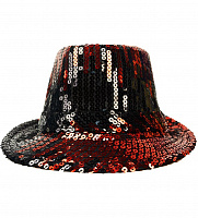 Товары для праздника|Карнавальные шляпы|Шляпы |Шляпа Твист в пайетках (черно-красная)