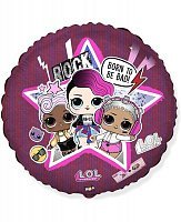 Шар фольга 46см круг Куклы лол рок Шар фольга 46см круг Куклы лол рок