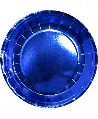 Тарелки праздничные фольг синие 23см
