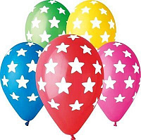 День Рождения|Тема Звезды|Воздушный шар звезды разноцветные 12"