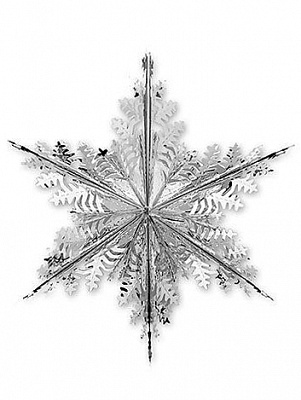 Декорация снежинка серебро 60 см.
