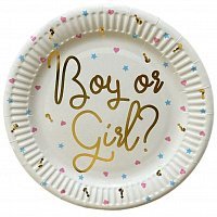 Тарелки Хлопчик чи Дівчинка бело-золотые 10шт