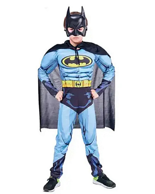 Костюм Бэтмена (голубой) с мускулами 110-120