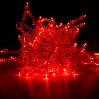 Товары для праздника|Украшение помещений|Праздничные новогодние гирлянды|Гирлянда 100 ламп Красная