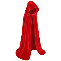 Товары для праздника|Карнавальные костюмы для взрослых|Женские костюмы|Плащ с капюшоном велюр (красный)