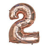 Куля цифра 2 фольгована 66 см (рожеве золото) Куля цифра 2 фольгована 66 см (рожеве золото)