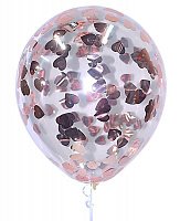 Шар с конфетти сердца (розовое золото) Шар с конфетти сердца (розовое золото)