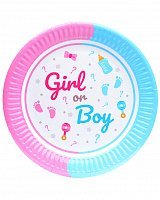 Тарелки Boy or Girl (розово-голубые) 10шт Тарелки Boy or Girl (розово-голубые) 10шт