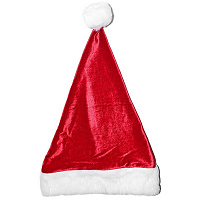 Праздники|Новогодние головные уборы|Колпаки|Колпак Деда Мороза велюр (бордовый)
