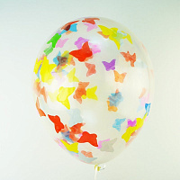 Повітряні кульки|Шары с гелием|Латексні кулі|Куля з конфетті Метелики різнокольорові