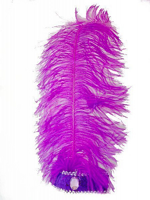Повязка с пером Диско фиолетовая
