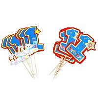 Пика для канапе 1st birthday мальчик Пика для канапе 1st birthday мальчик