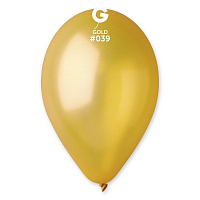 Тематические вечеринки|Yellow-Blue Party|Воздушный шар металлик золотой 12"