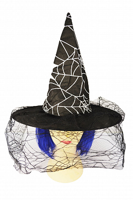 Шляпа ведьмы паутина с вуалью