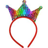 Обруч корона в пайетках (разноцветная) Обруч корона в пайетках (разноцветная)