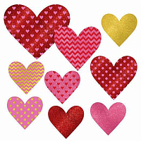 Праздники|Украшения для романтиков|Другое|Набор баннеров Сердца разноцветные 9 шт