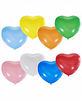 Воздушные шарики|Тематические шары|Романтические шары|Воздушный шар Сердца разноцветные 10"