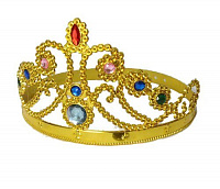 Товари для свята|Рожки, ушки, обручи, короны|Карнавальні корони|Корона королеви (золота)