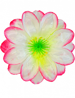 Заколка цветок гибискуса (бело-розовый)