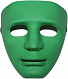 Маска лицо человека (Зеленая)