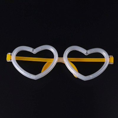 Светящиеся очки сердечки (оранжевые)
