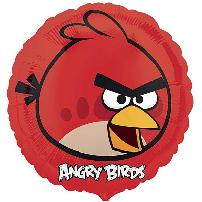 Шар фольга 18" Angry Birds Красная птица (круг)