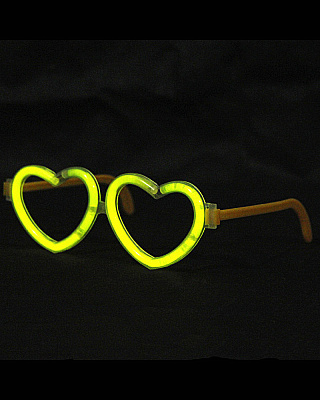 Окуляри сяючі Серця (жовті)