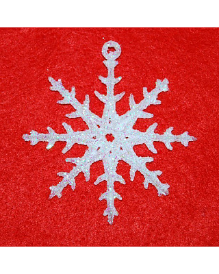 Сніжинка 6 см перламутр декоративна