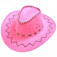 Шляпа ковбоя замшевая (розовая)