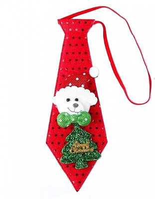 Краватка новорічна з ведмедиком